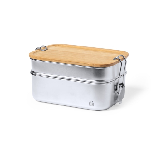 Lunchbox "VIKTORIA" 940ml mit Bambusdeckel, Edelst
